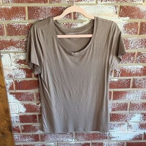 Quince Cotton Modal Scoop Neck Tee Women's M Dark Taupe Closet Staple Normcore